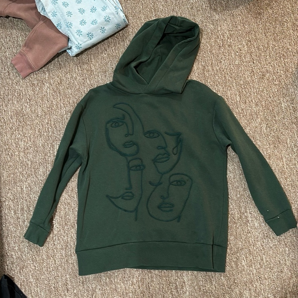 Green faces zara hoodie